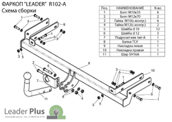 Фаркоп с унив. электрикой Smart для RENAULT CLIO SYMBOL (седан) 2002-2008 арт.R102-A