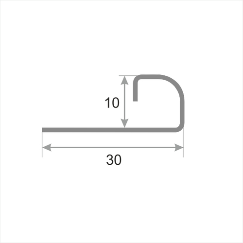 Профиль из нержавеющей стали под плитку SR029-10H глянец 2700 мм