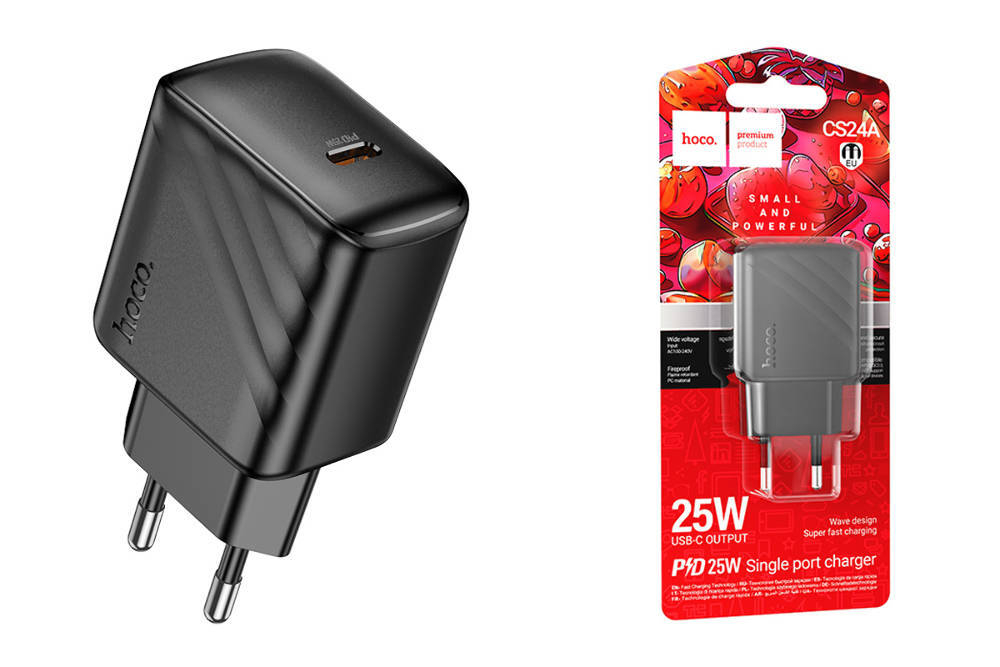 Сетевая зарядка с поддержкой быстрой зарядки PD 3А 25Вт USB-C HOCO CS24A