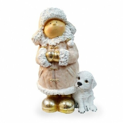 Фигурка Девочка в шапке с собачкой 42см