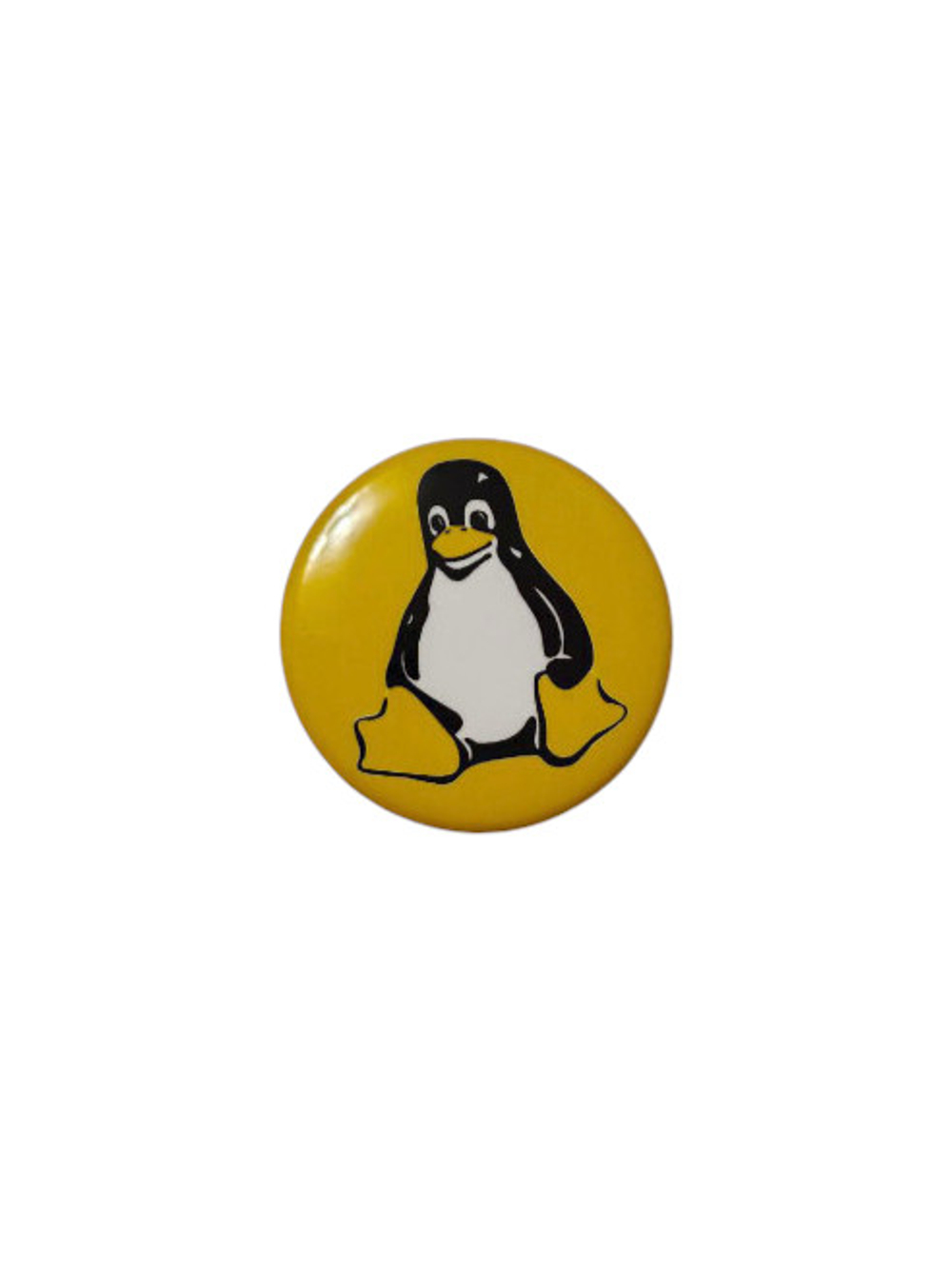 Значок Tux 37 мм круглый, янтарный