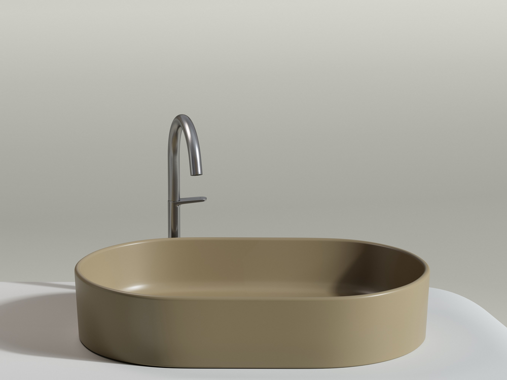 Умывальник чаша накладная овальная (цвет Капучино Матовый) Element 608x385x122мм