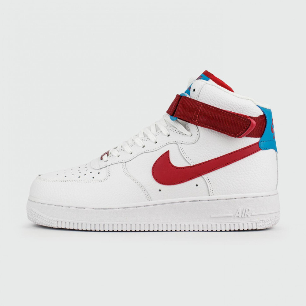 кроссовки Nike Air Force 1 Mid White Red Swoosh