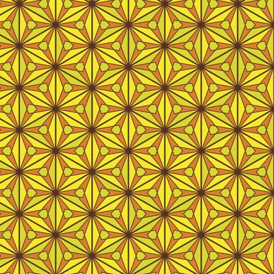 Japanese pattern in style Kumiko zaiku in yellow and orange.