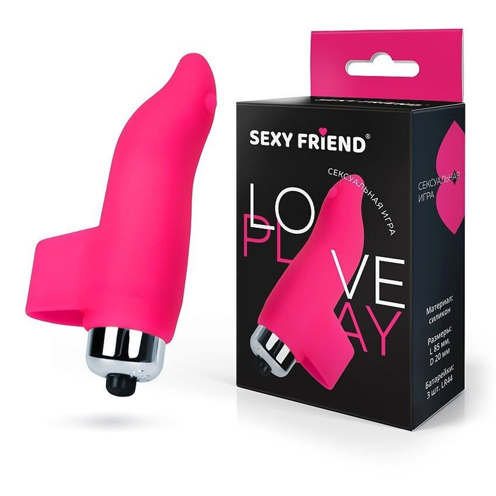 Ярко-розовая вибронасадка на палец (Цвет: ярко-розовый)