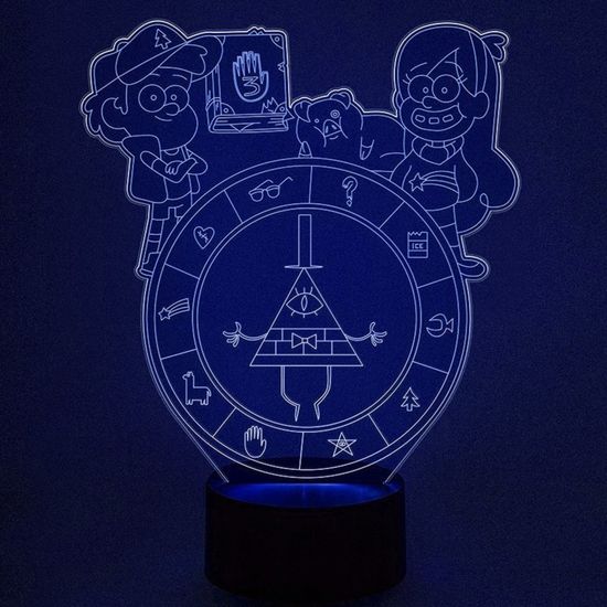 Настольный 3D светильник Гравити Фолз герои