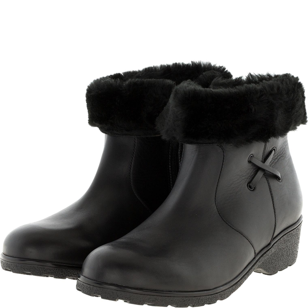 574401 Полусапожки женские черные кожа