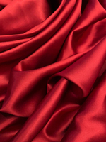 Шелк с вискозой и эластаном атласный красный