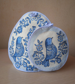 Гобеленовый набор для кухни Гжель птички (колпак на чайник и прихватка)