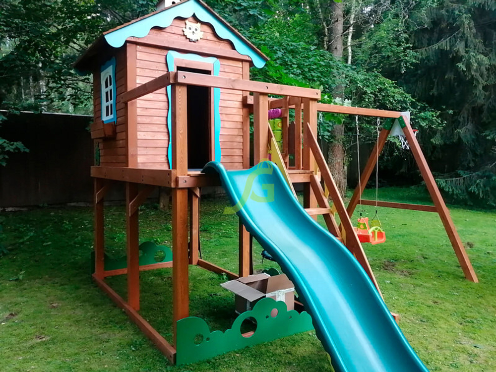 Детская деревянная площадка "Домик 2 Совёнок"