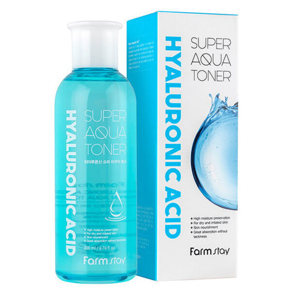 Увлажняющий тонер с гиалуроновой кислотой FarmStay Hyaluronic Acid Super Aqua Toner, 200мл