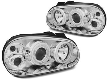 Передние фары Angel Eyes для Volkswagen Golf IV (97-03) CCFL Chrome