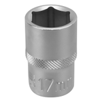 Головка торцевая, 17 мм, шестигранная, CrV, под квадрат 1/2 Stels 13828