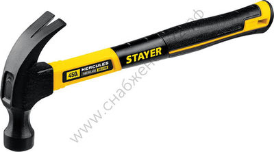 STAYER Hercules 450 г, Молоток-гвоздодёр столярный с фиберглассовой рукояткой (2026-450)