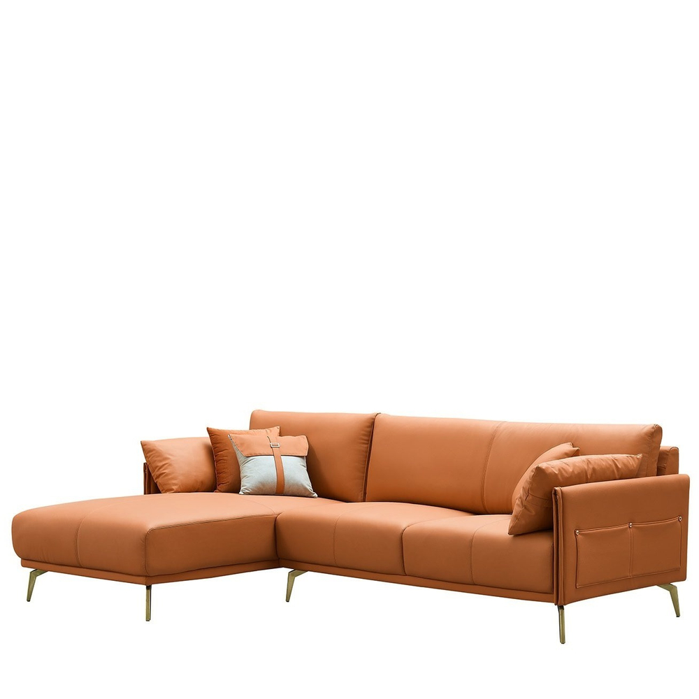 Диван CALIFORNIA NAPPA SF002 угловой (3-х местный левый угол) коричневый 6606