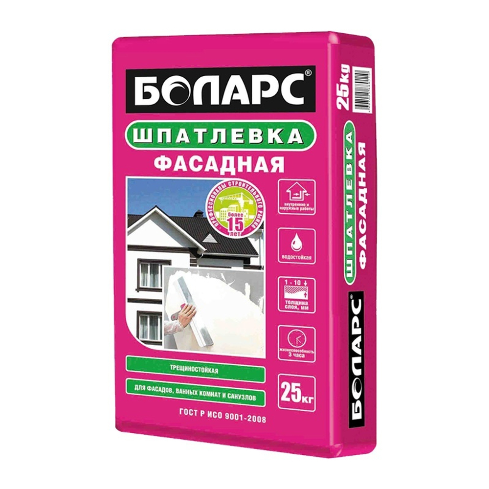 Шпаклёвка цементная Боларс фасадная 25 кг