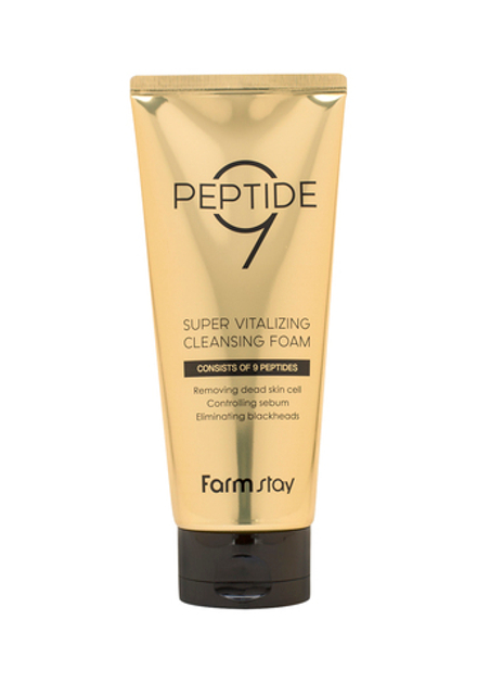 FarmStay Peptide9 Super Vitalizing Cleansing Foam Омолаживающая очищающая пенка с комплексом из 9 пептидов