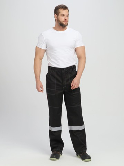 Костюм Вивантек-1 СОП К. (тк.Смесовая МВО,240) брюки, черный/оранжевый