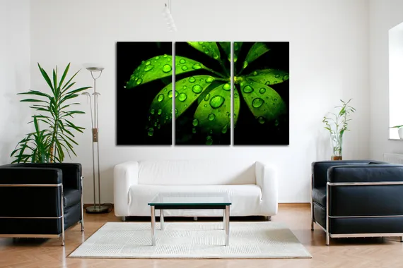 Модульная картина "Зеленая роса"