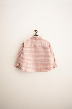 ZARA ZARA TIMELESS — РУБАШКА В КЛЕТКУ, ЛОСОСЕВЫЙ