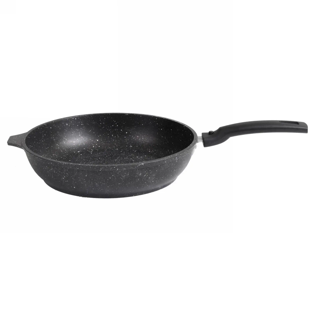 Сковорода 22*5см «Мраморная» (темный мрамор) со съемной ручкой смт222а