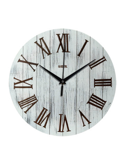 Часы настенные деревянные IDEAL "Доски белые", 30 см, бесшумные Декор для дома, подарок