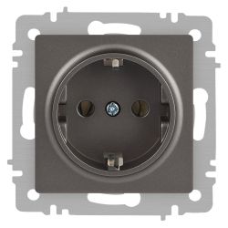 Розетка Intro Accent 6-202-09 2P+E Schuko 16А-250В IP20 СУ AL/CU титан | Intro