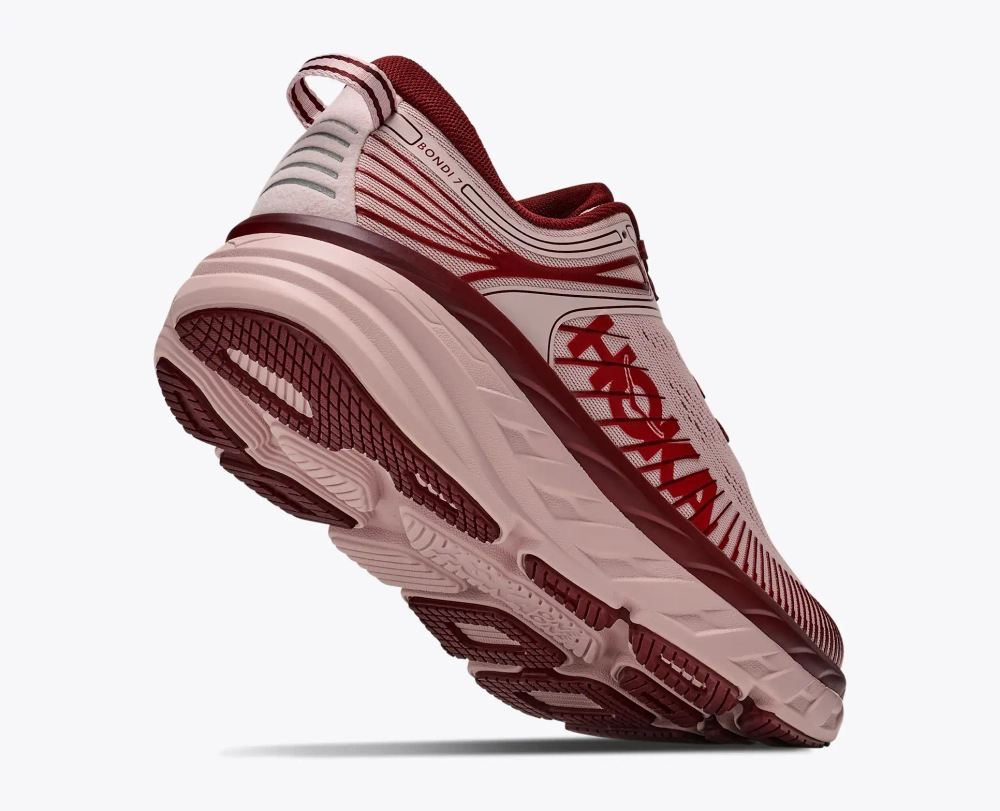 Женские кроссовки Hoka Bondi 7 - Pink Opal / Varsity Burgundy