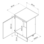 Кухонный модуль напольный под мойку 60 см Виола со столешницей