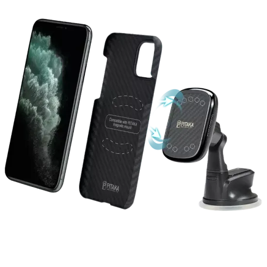 Pitaka MagEZ Mount Qi автомобильное зарядное устройство / магнитный держатель, крепление в решетку , кевлар (арамид)