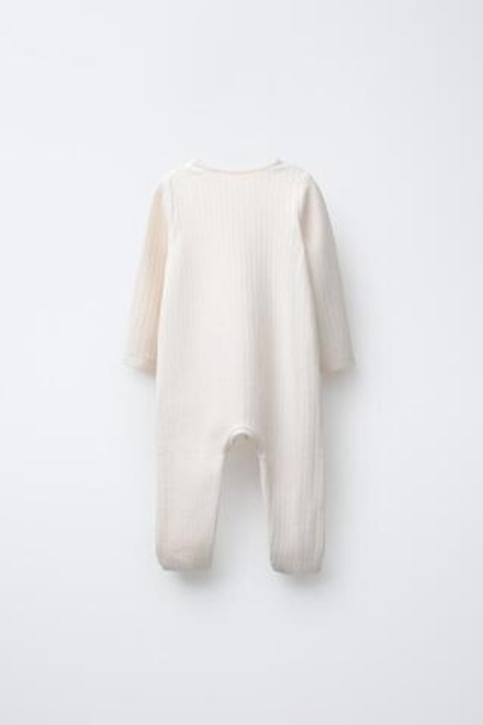 ZARA КОМБИНЕЗОН С РЕГУЛИРУЕМЫМИ ШТАНИНАМИ И V-ОБРАЗНЫМ ВЫРЕЗОМ, ЭКРЮ