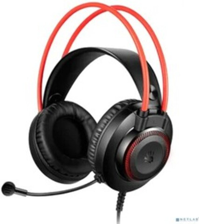 Наушники с микрофон A4TECH  G200S USB BLACK +RED