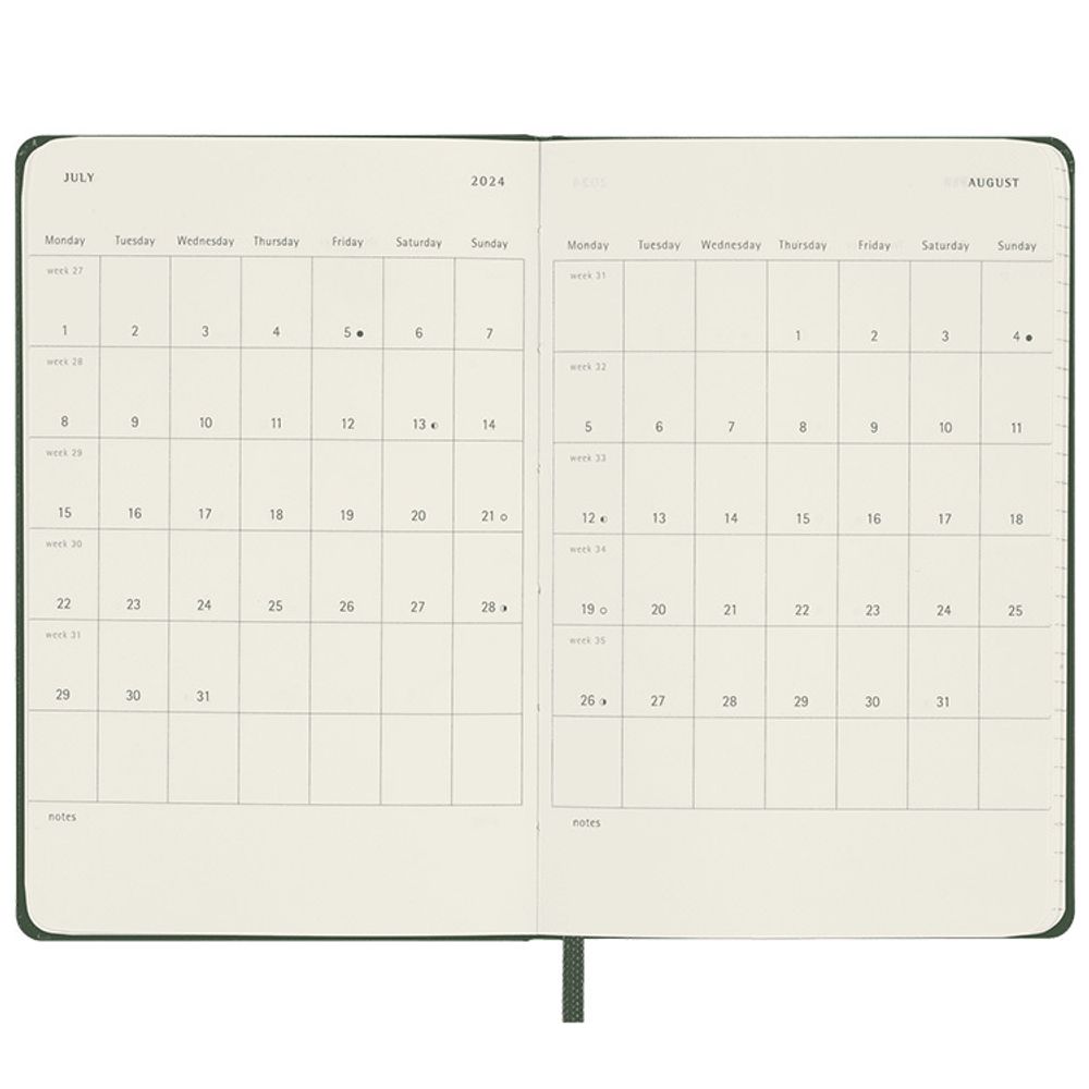 Еженедельник Moleskine WKNT Large зеленый (DSK1512WN2) 4