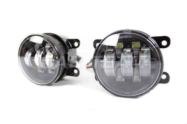 Противотуманные фары (ПТФ) линзованные "Sal-Man" (7 диодов LED 50w+60W (дальний+ближний)) на Лада Веста, Нива Урбан, Гранта FL, Ларгус FL, X-Ray, Renault, Nissan, Honda, Ford, Opel, Peugeot, Mitsubishi, Daewoo (арт. 01170)