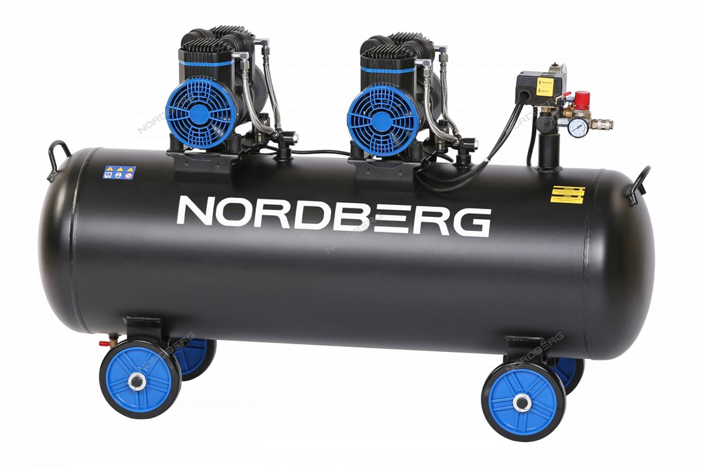 Компрессор безмасляный 220 В, ресивер 135 л, 500 л/мин NORDBERG NCEO135/500