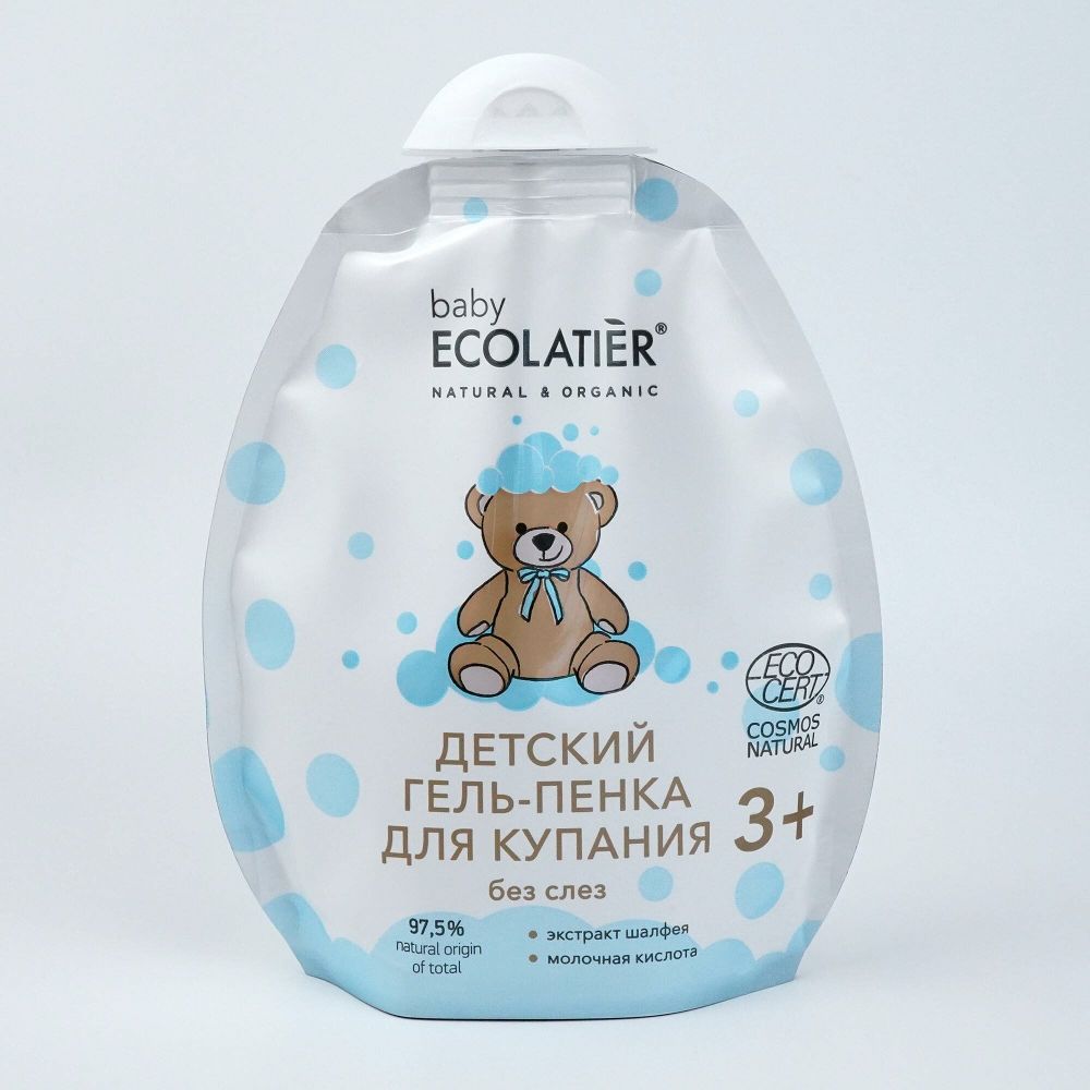 Ecolatier baby детский гель-пенка для купания 3+, 250мл (дой-пак)