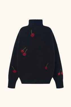 Свитер с горлом ((Cherry mood)), черный