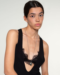 Подвеска гладкий металл, крупный элемент, серебро