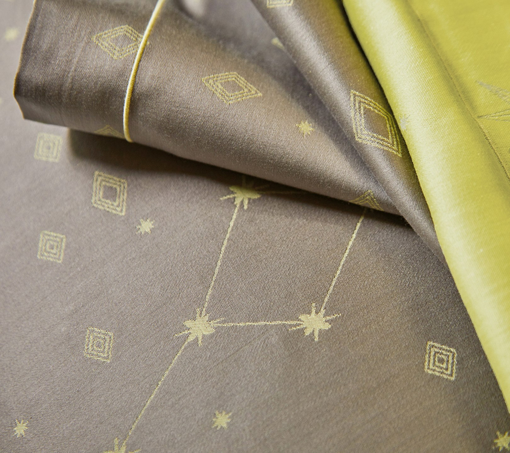 Постельное белье 2 спальное евро Blanc des Vosges Constellations Citrus желто-зеленое