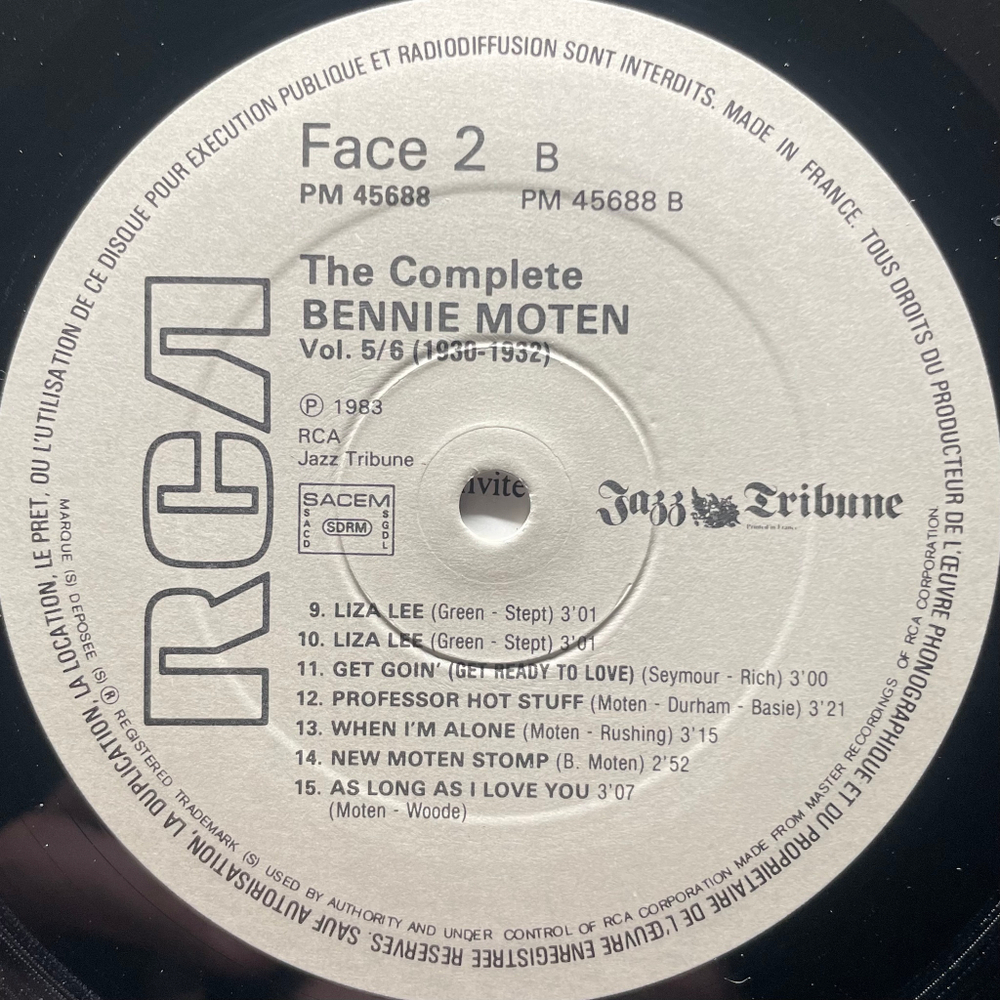 Bennie Moten ‎– The Complete Bennie Moten Vol. 5/6 (1930-1932) 2LP (Франция 1983г.)