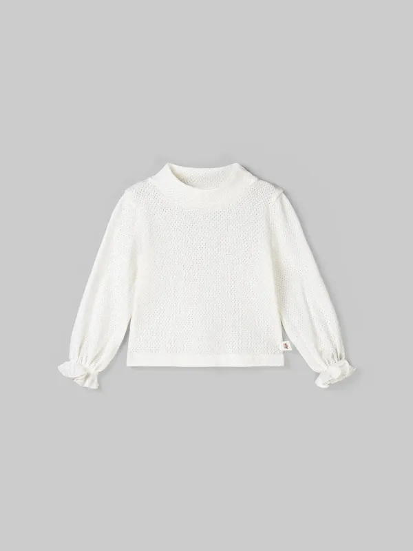 Лонгслив с воротником-стойкой 