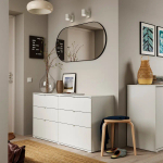 Комод с 6 ящиками - IKEA VIHALS/ВИХАЛС ИКЕА, 47х75х140 см, серый