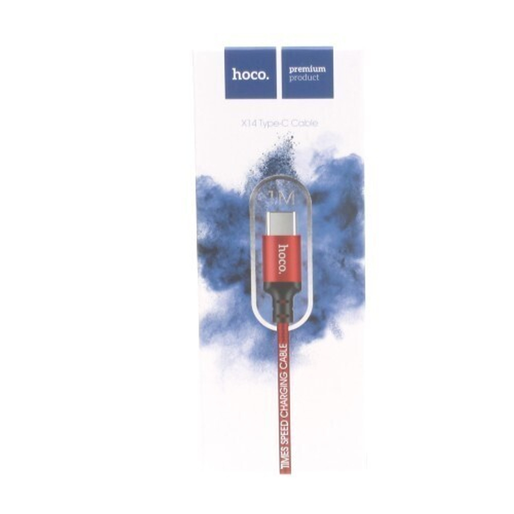 Кабель HOCO X14 USB-Type-C 3A 1м Nylon Red/Black