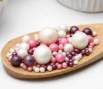 Шарики кранч серебро-сиреневый-розовый  100 гр.