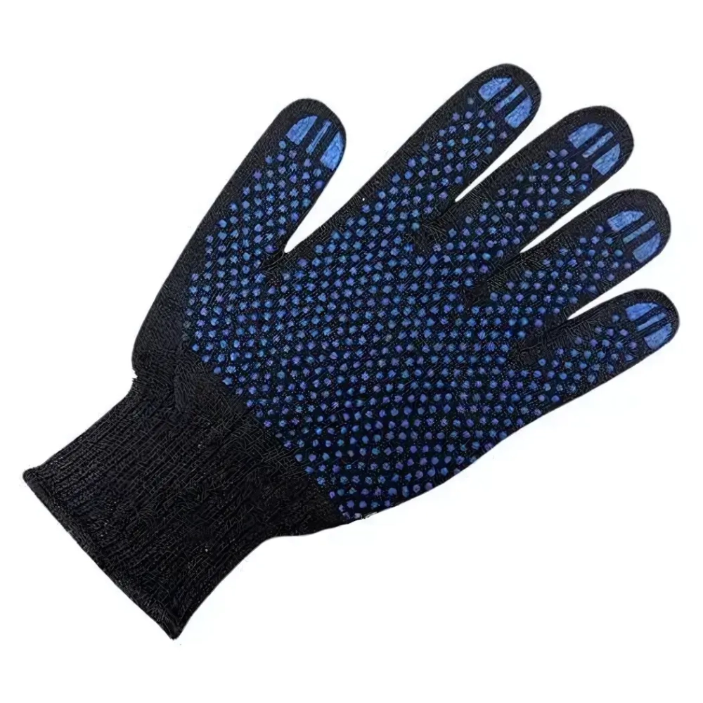 Перчатки вязаные ХБ, с ПВХ-точкой, 60 г, 7,5 класс, чёрные, без и/у (комплект 10 шт)