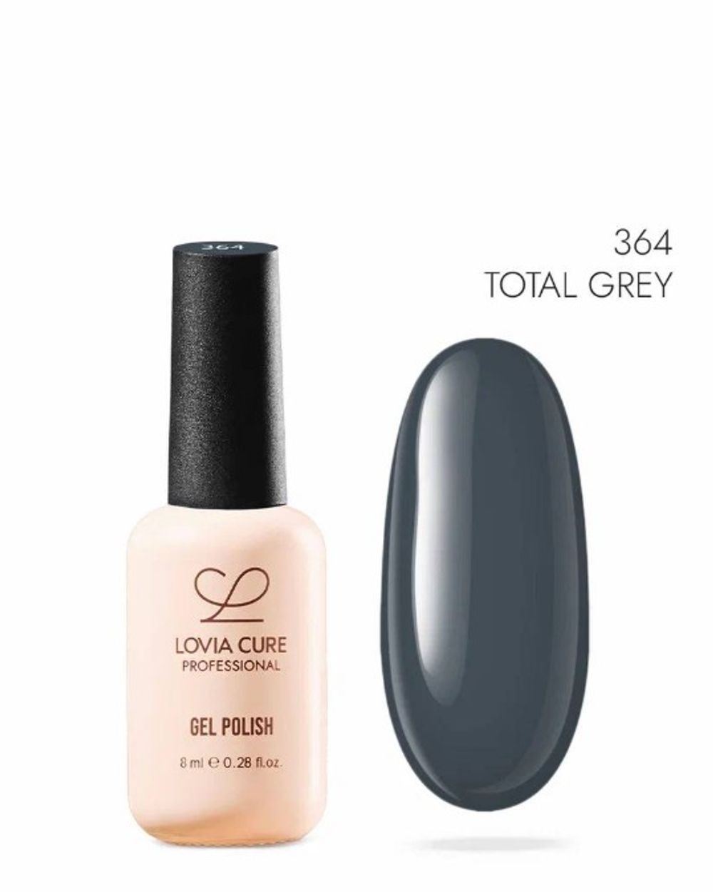 Lovia Cure Гель-лак Total Grey 364, 8 мл