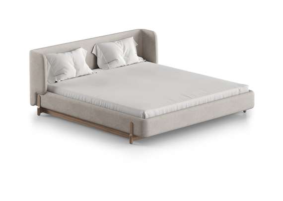 Кровать Basic спальное место 180*200 см (молочный, рогожка)