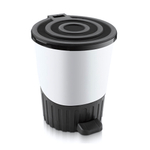 Мусорное ведро с педалью "Круги" 26 лт белый-черный