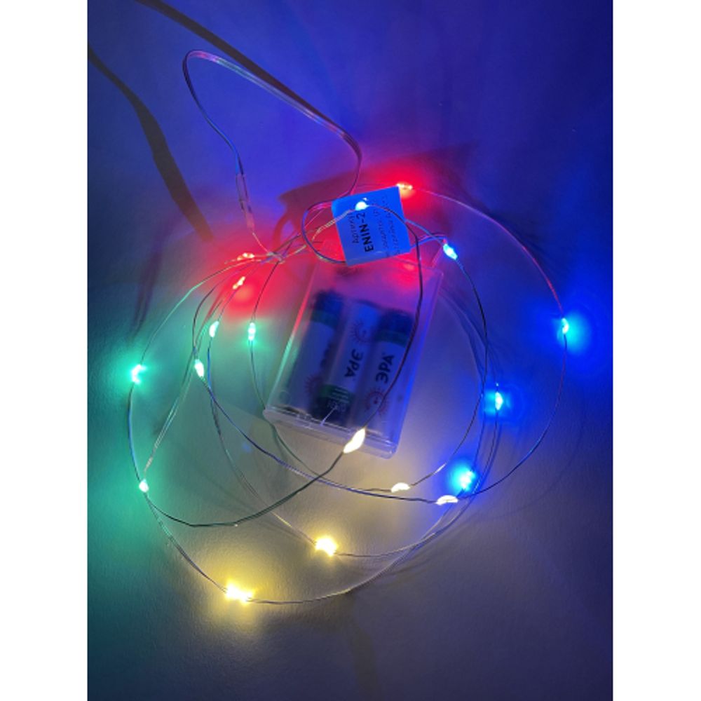ENIN-2M ЭРА Гирлянда LED Нить 2 м мультиколор, АА, IP20