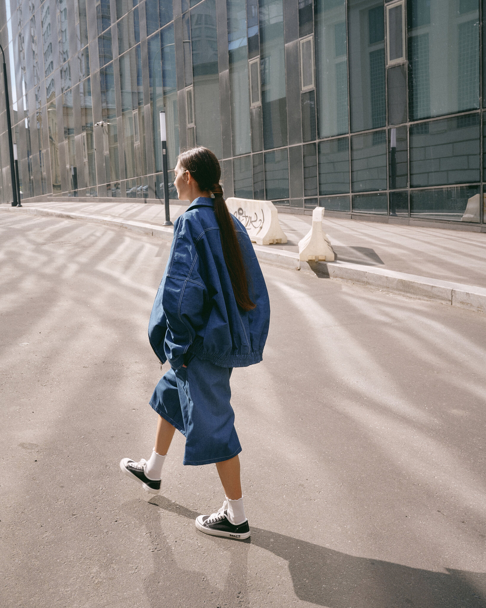 Baggy Bermuda Shorts Denim Blue